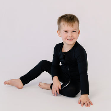 Zip Romper in Black