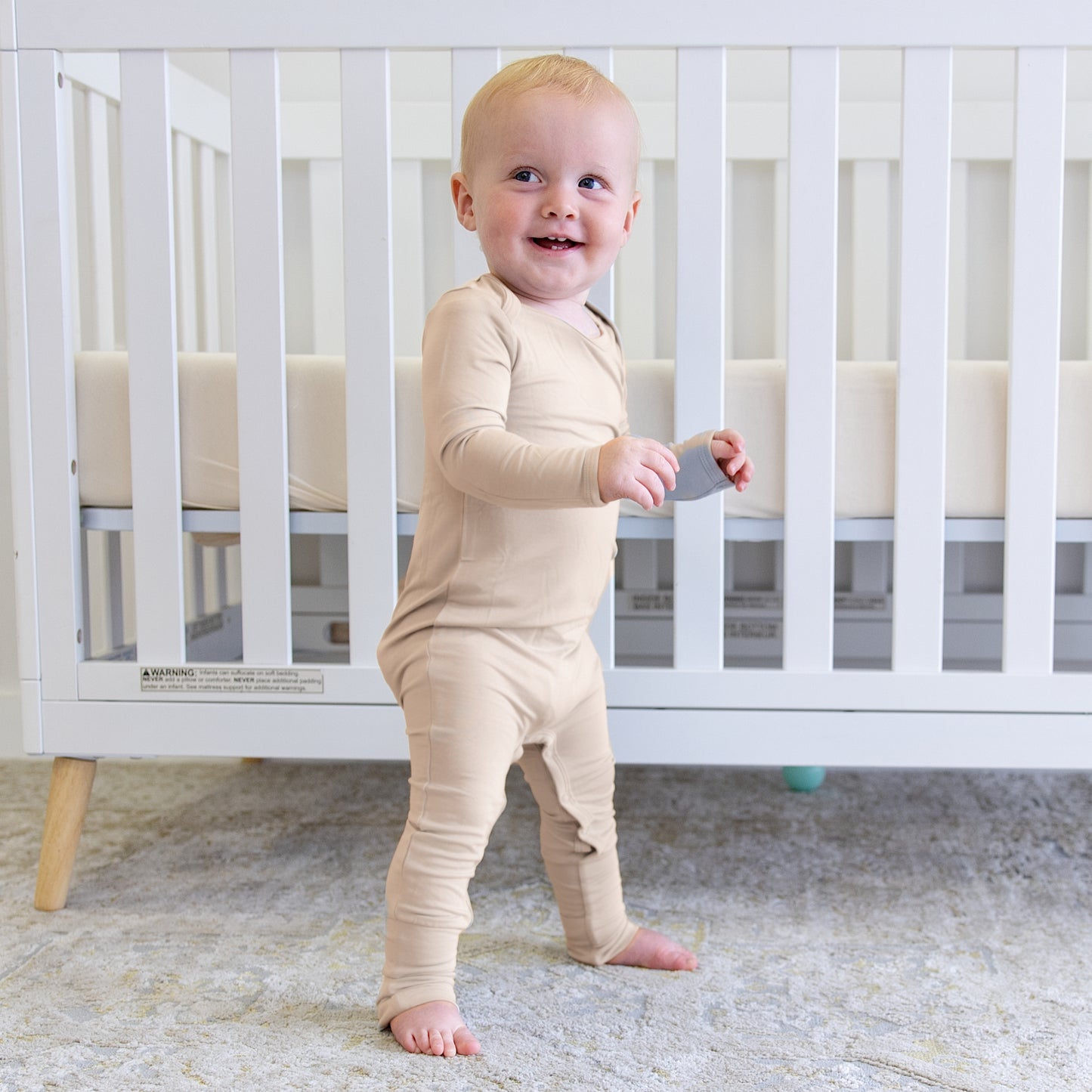 Infant Romper in Deep Beige