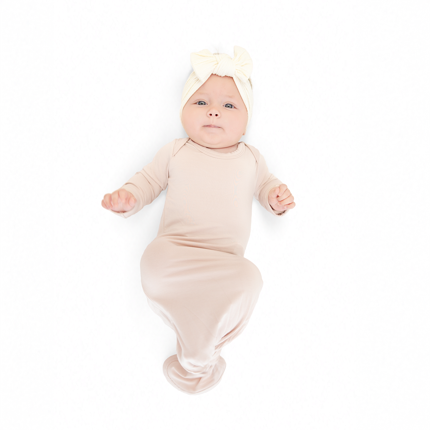 Knotted Gown in Deep Beige