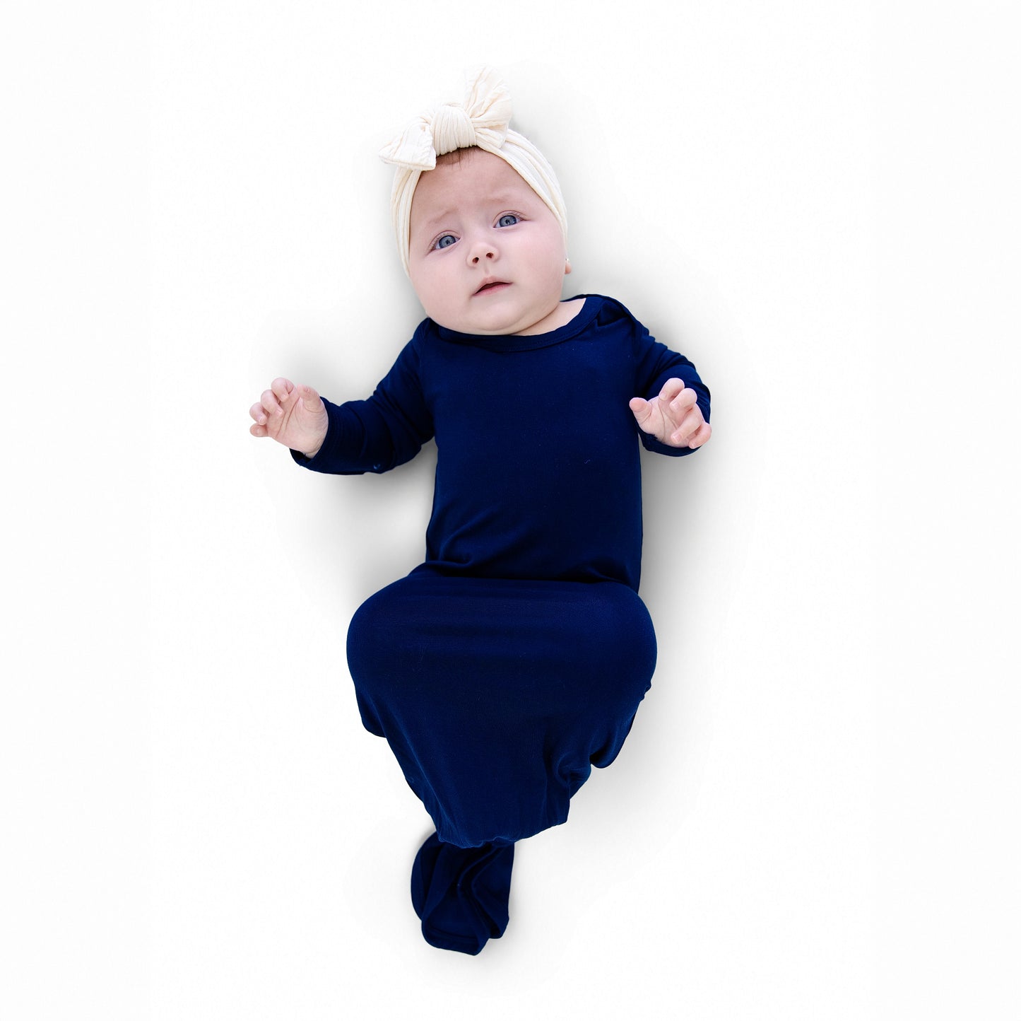Knotted Gown in Navy
