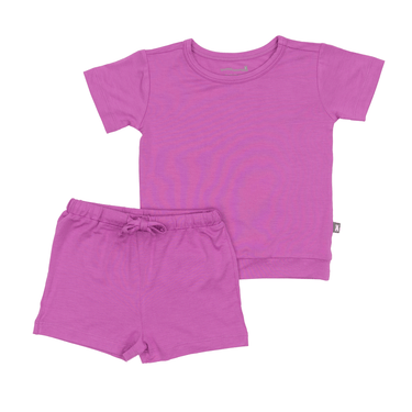 Two-Piece Short Jogger Set in Very Berry