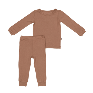 Two-Piece Long Pajama Set in Tiramisu