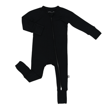 Convertible Footed Romper in Black