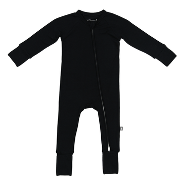 Convertible Footed Romper in Black