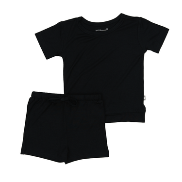 Two-Piece Short Jogger Set in Black
