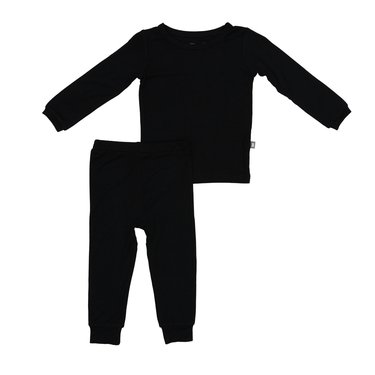 Two-Piece Long Pajama Set in Black