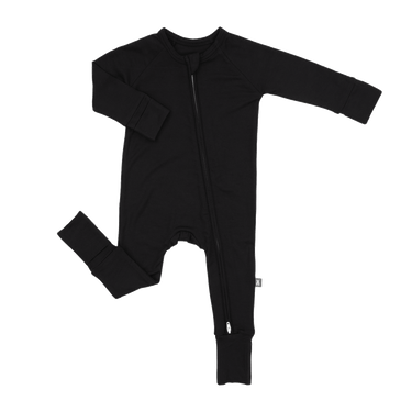 Modal Convertible Footed Romper in Noir