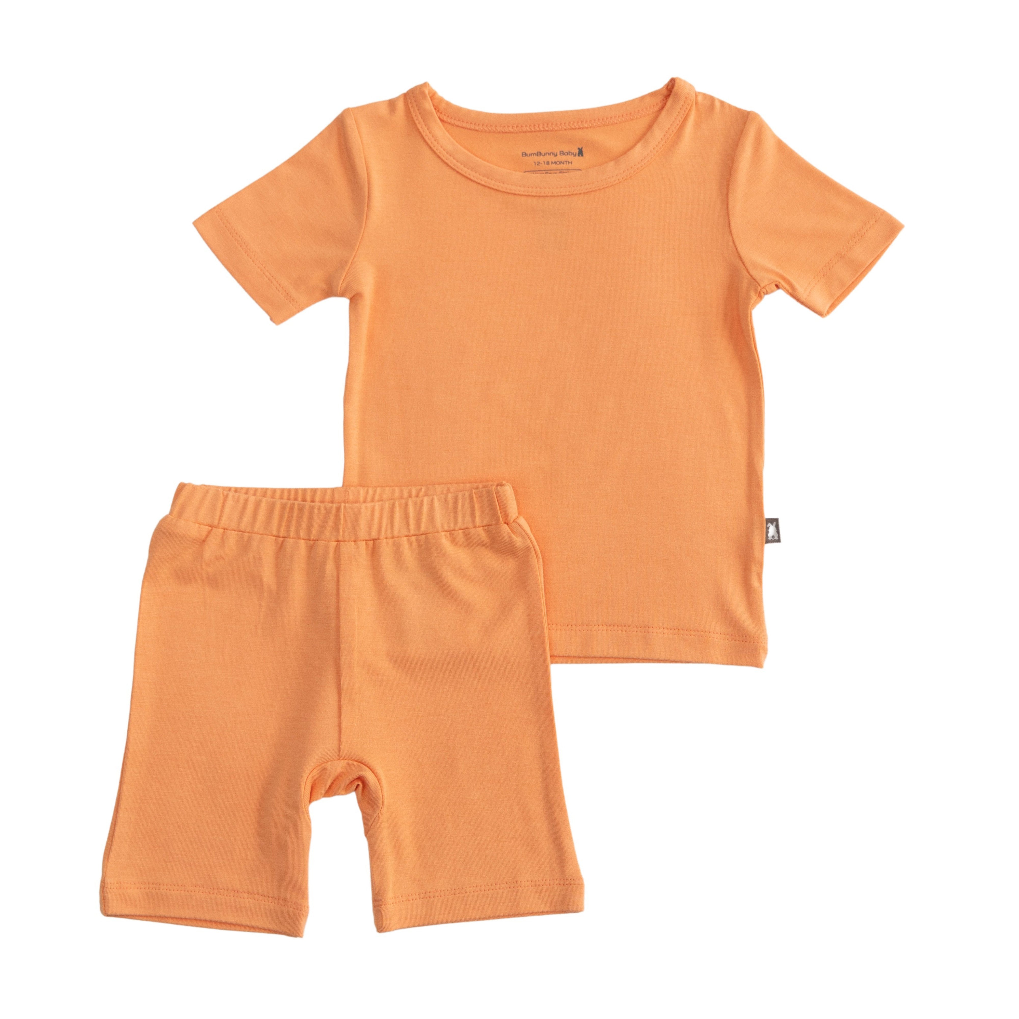 Two-Piece Short Pajama Set in Coral