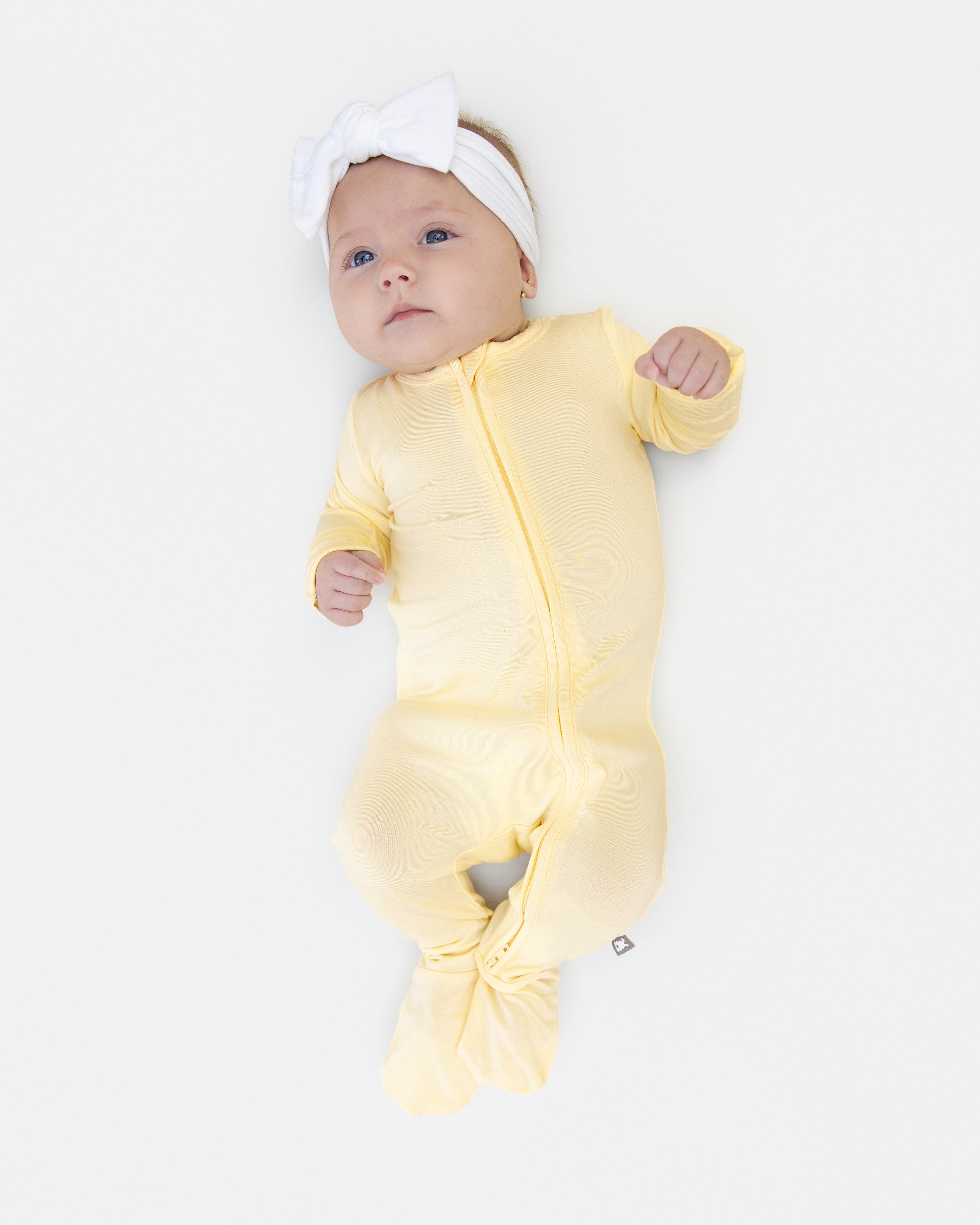 Barney バストイ Bumbunny Baby | Zip Footie in Pale Yellow