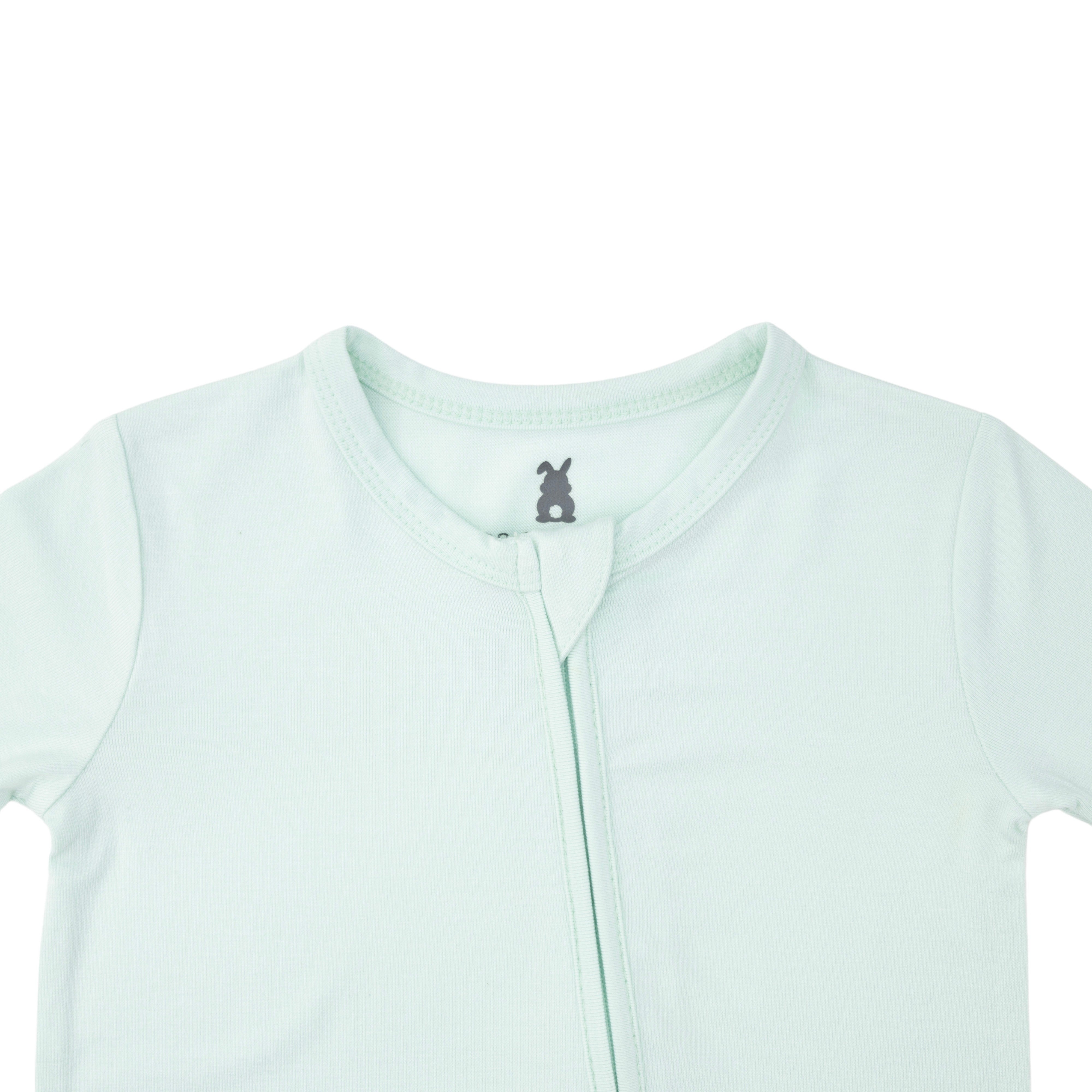 Zip Footie in Mint Green