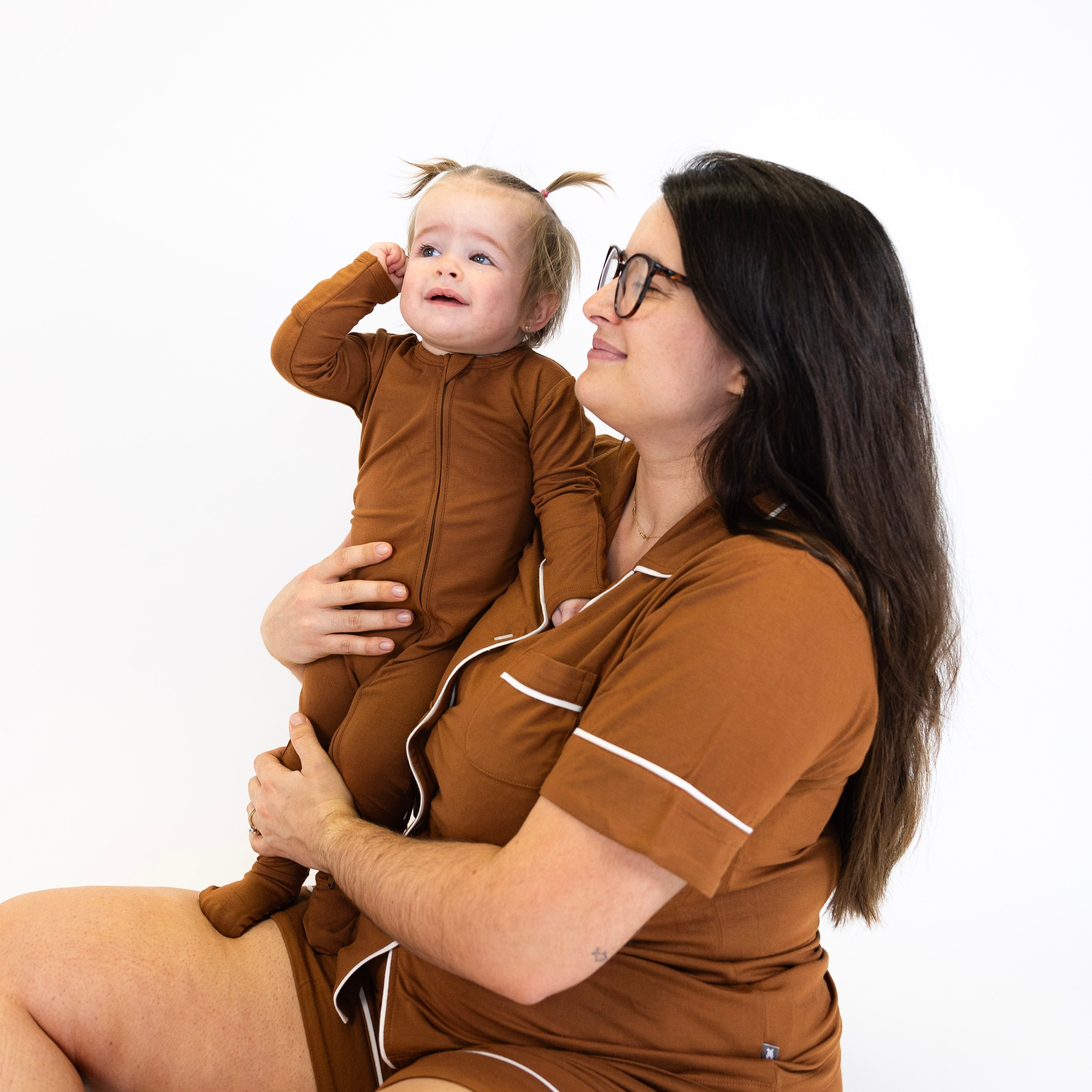 Women's Two Piece Short Pajama Set in Toffee