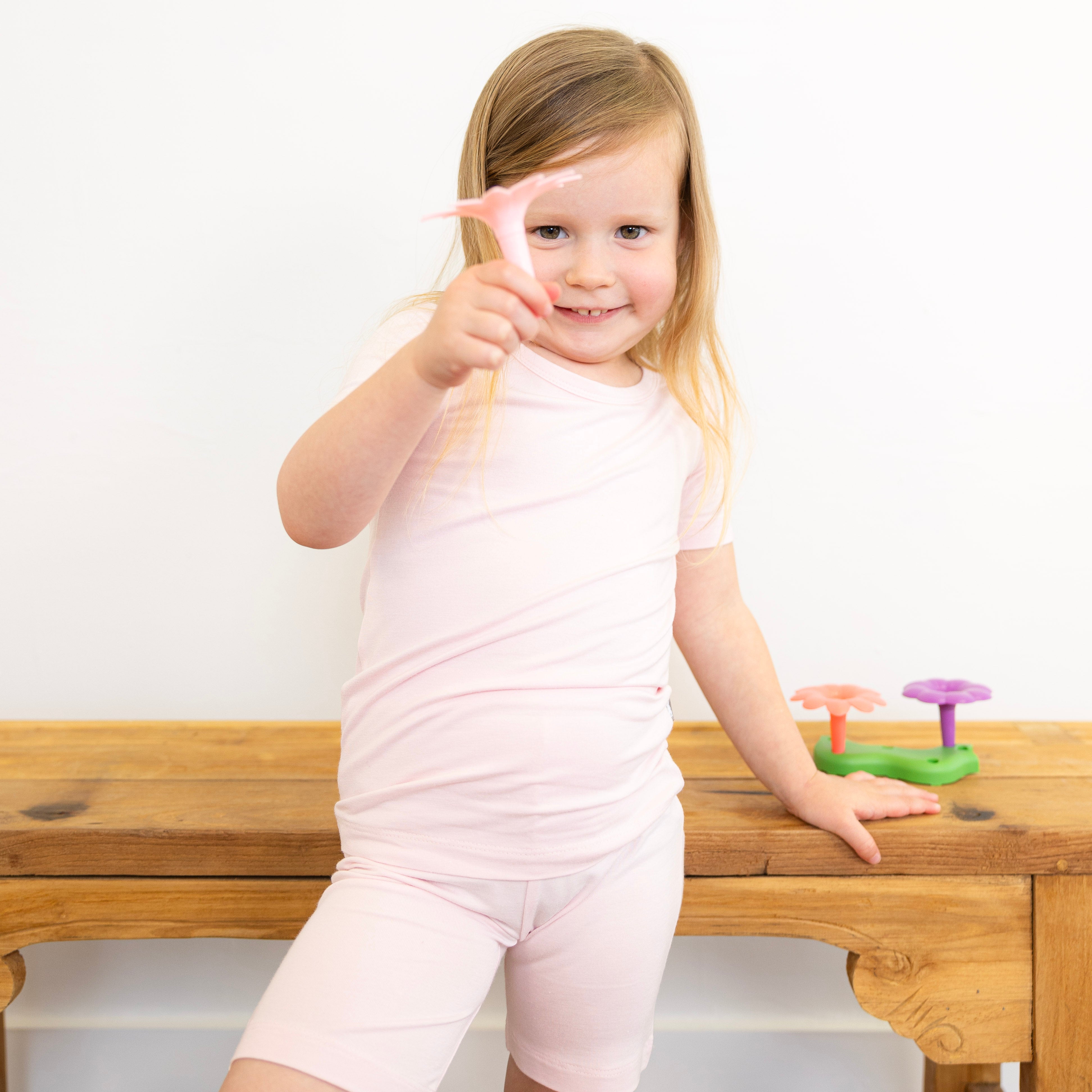 Two-Piece Short Pajama Set in Ballet Slipper