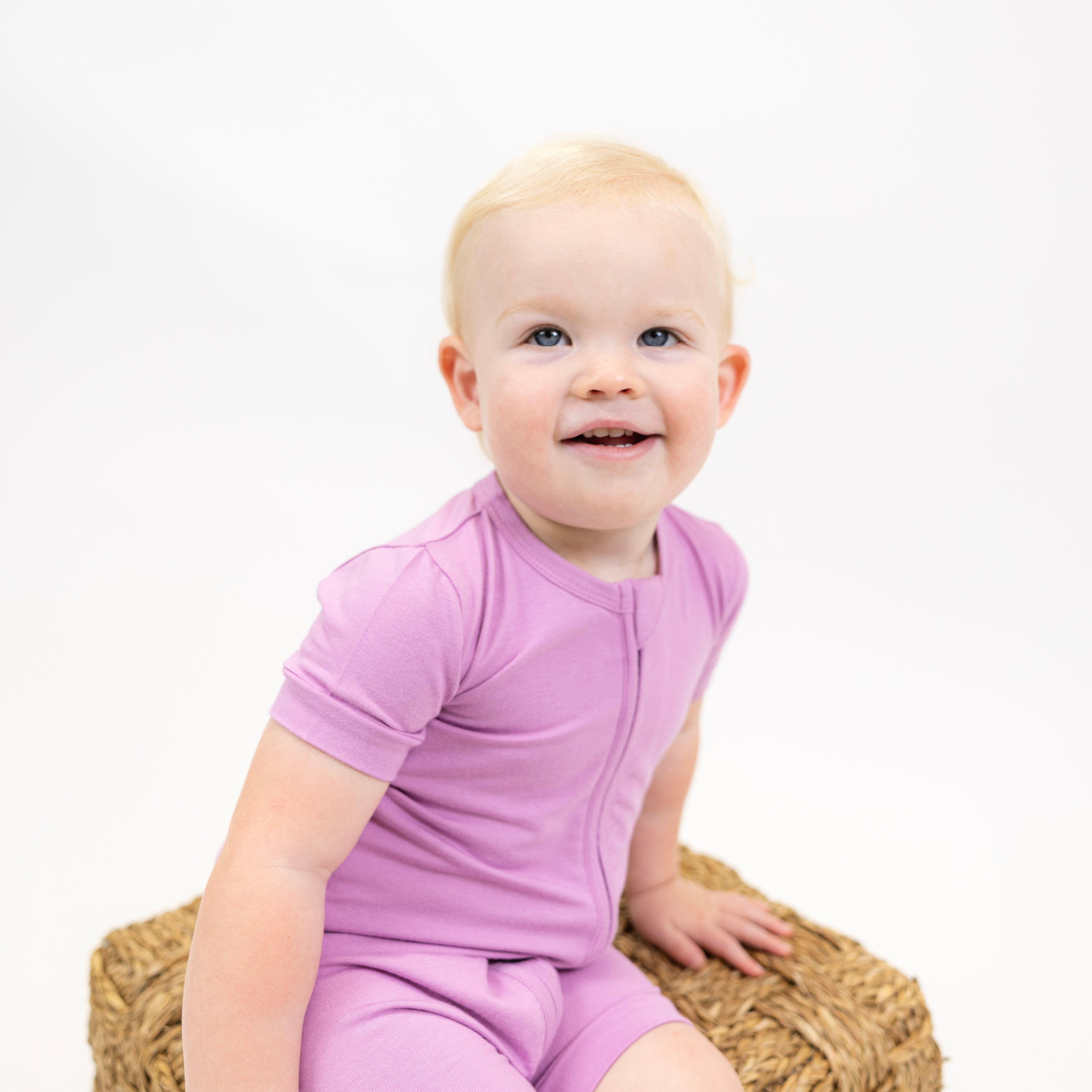 Short Zip Romper in Orchid