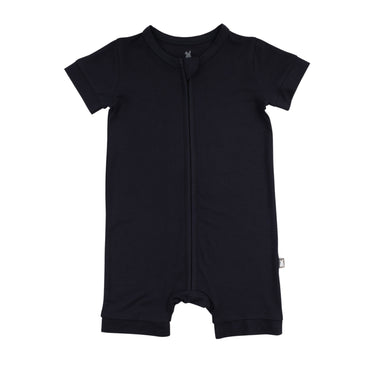 Short Zip Romper in Black