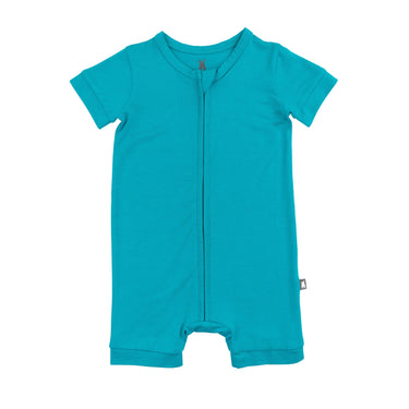 Short Zip Romper in Peacock