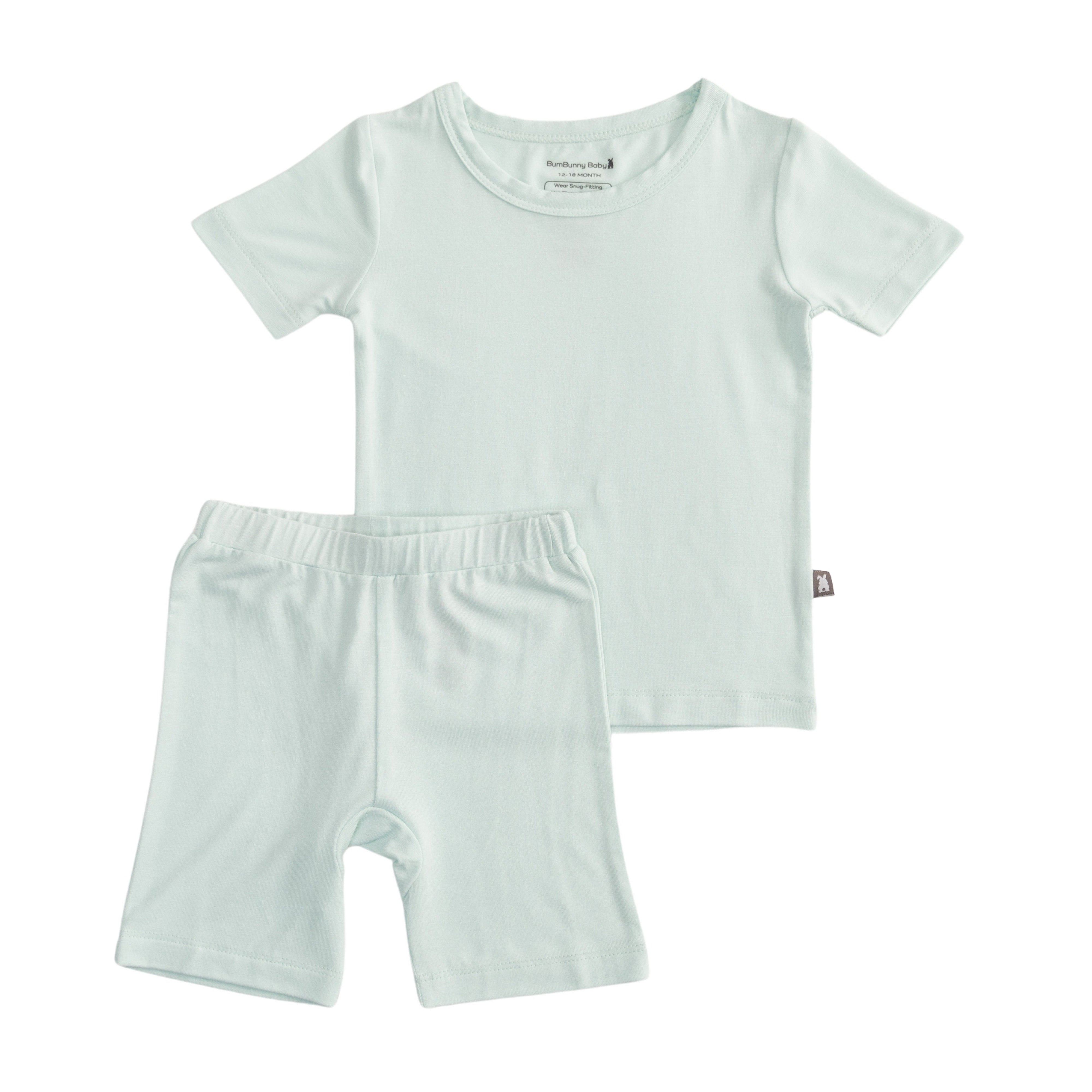 Two-Piece Short Pajama Set in Sea Glass