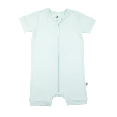 Short Zip Romper in Mint Green