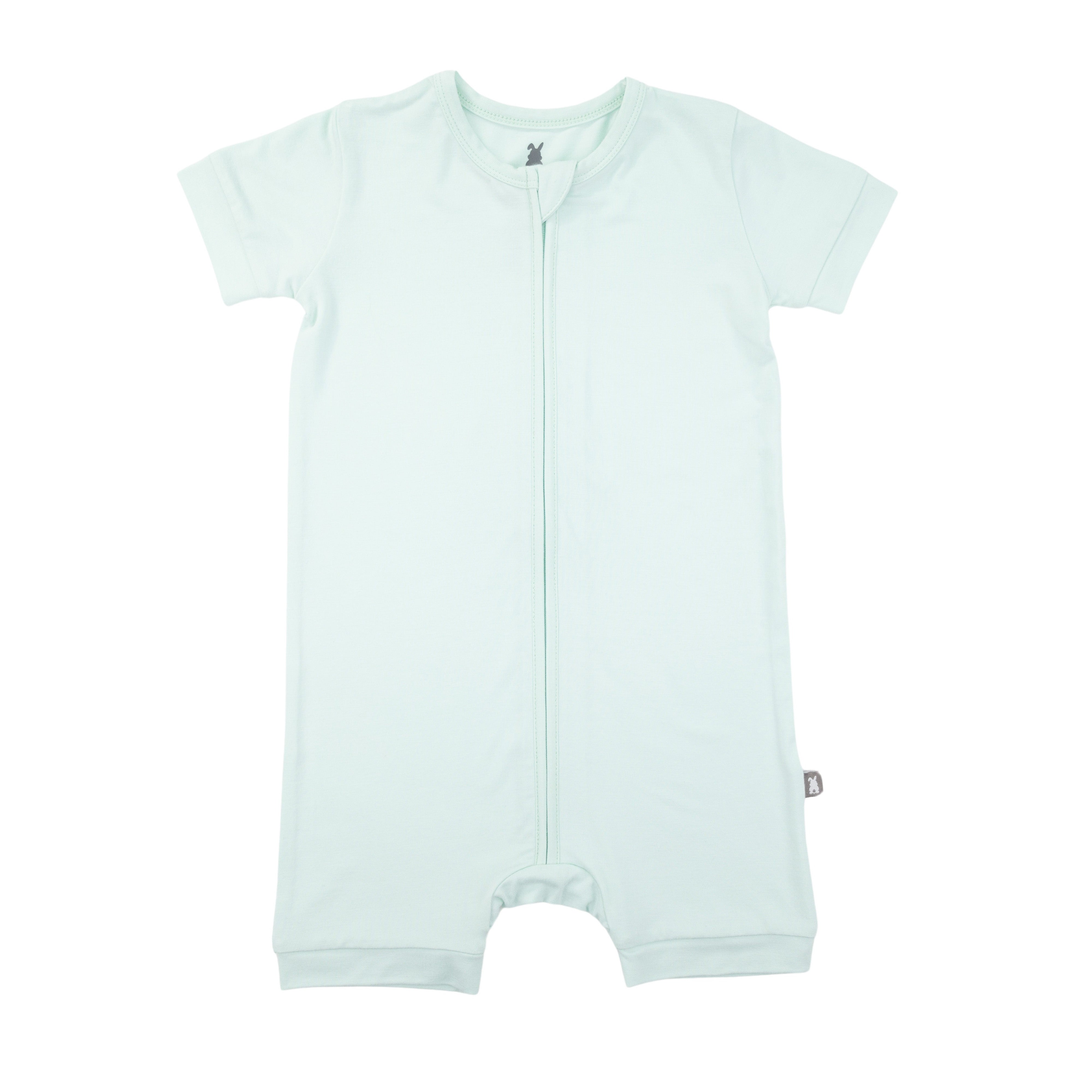 Short Zip Romper in Mint Green