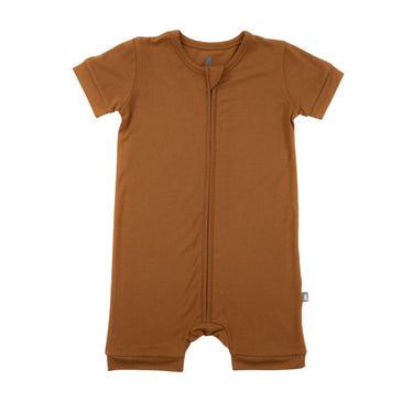 Short Zip Romper in Toffee