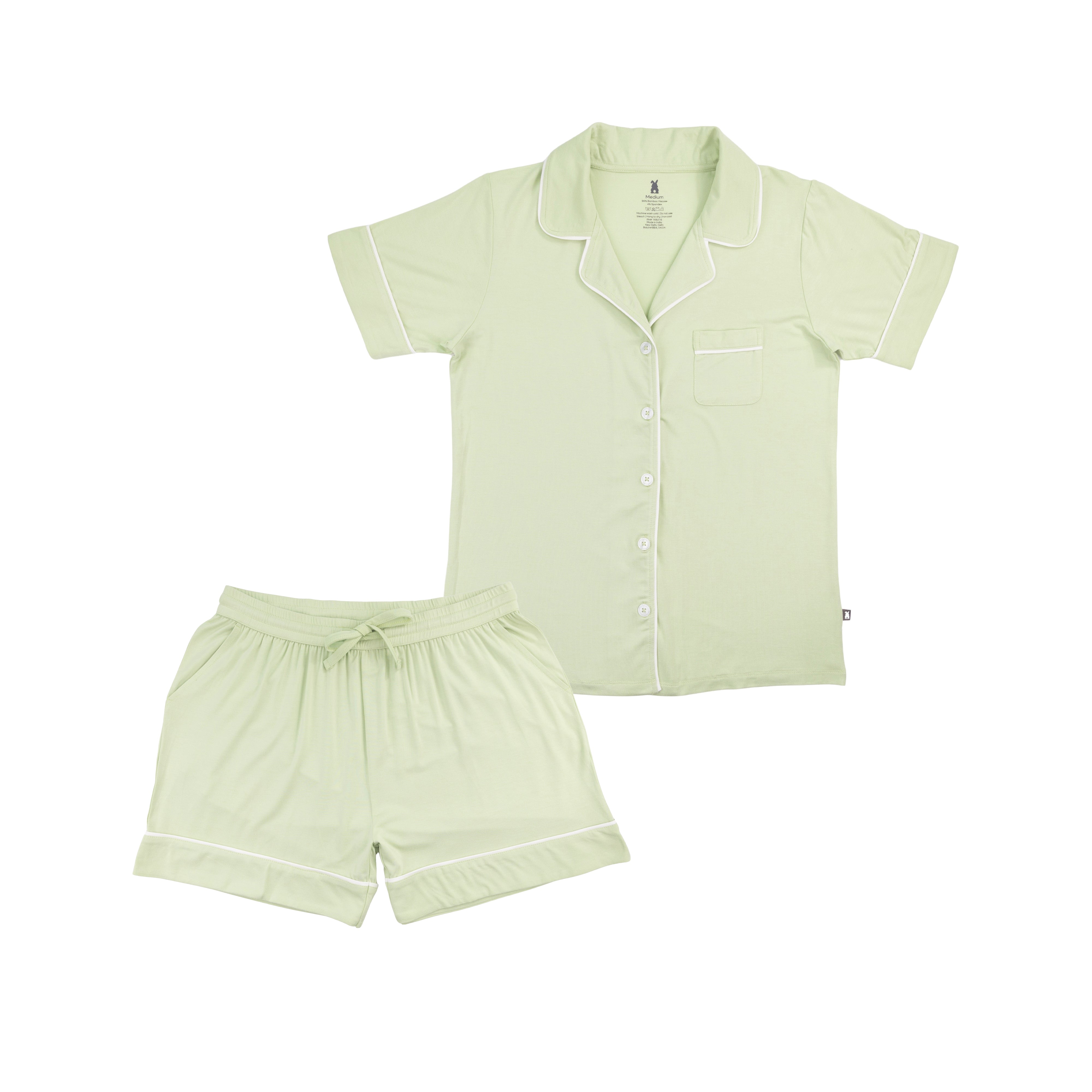 Women's Two-Piece Short Pajama Set in Asparagus