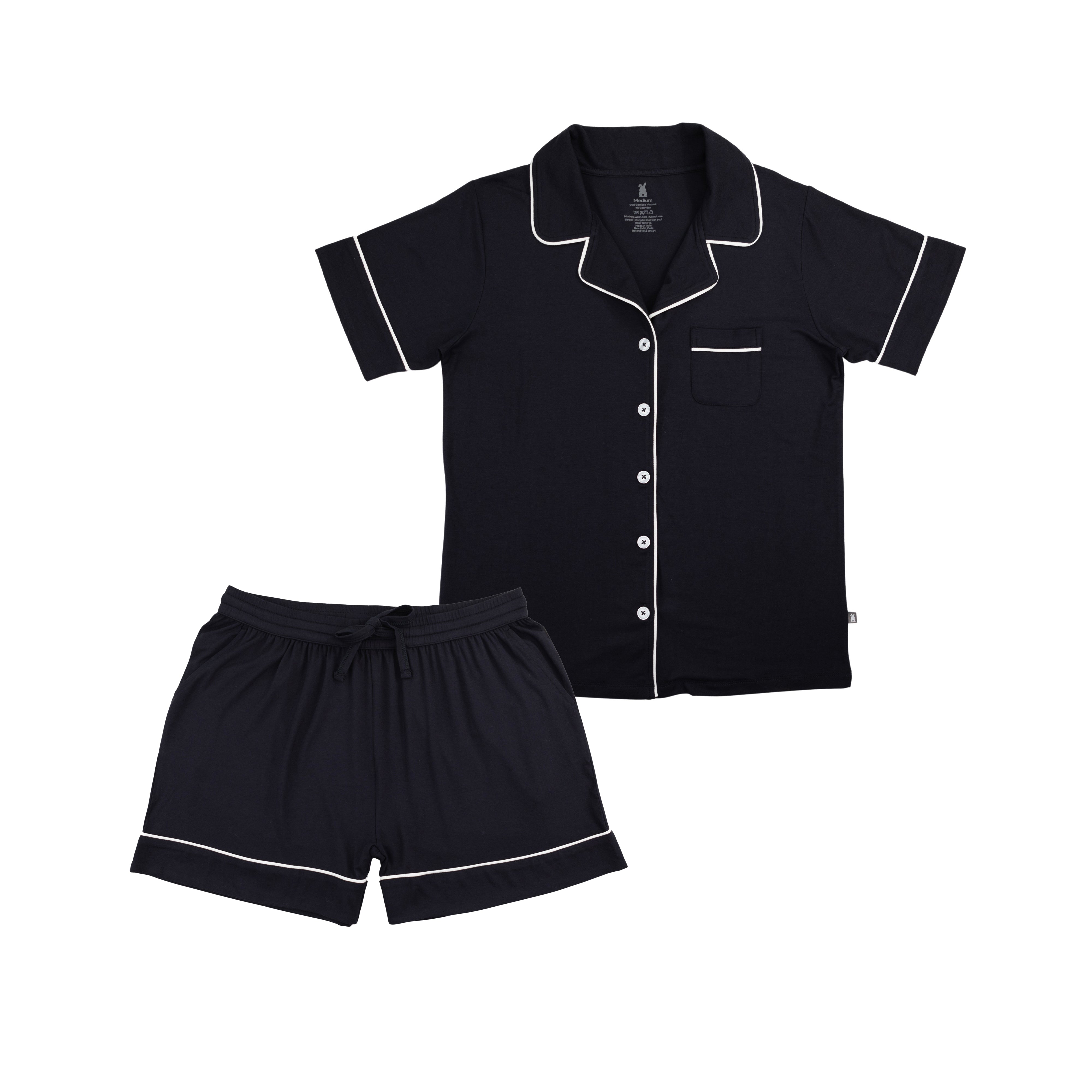 Women's Two-Piece Short Pajama Set in Black