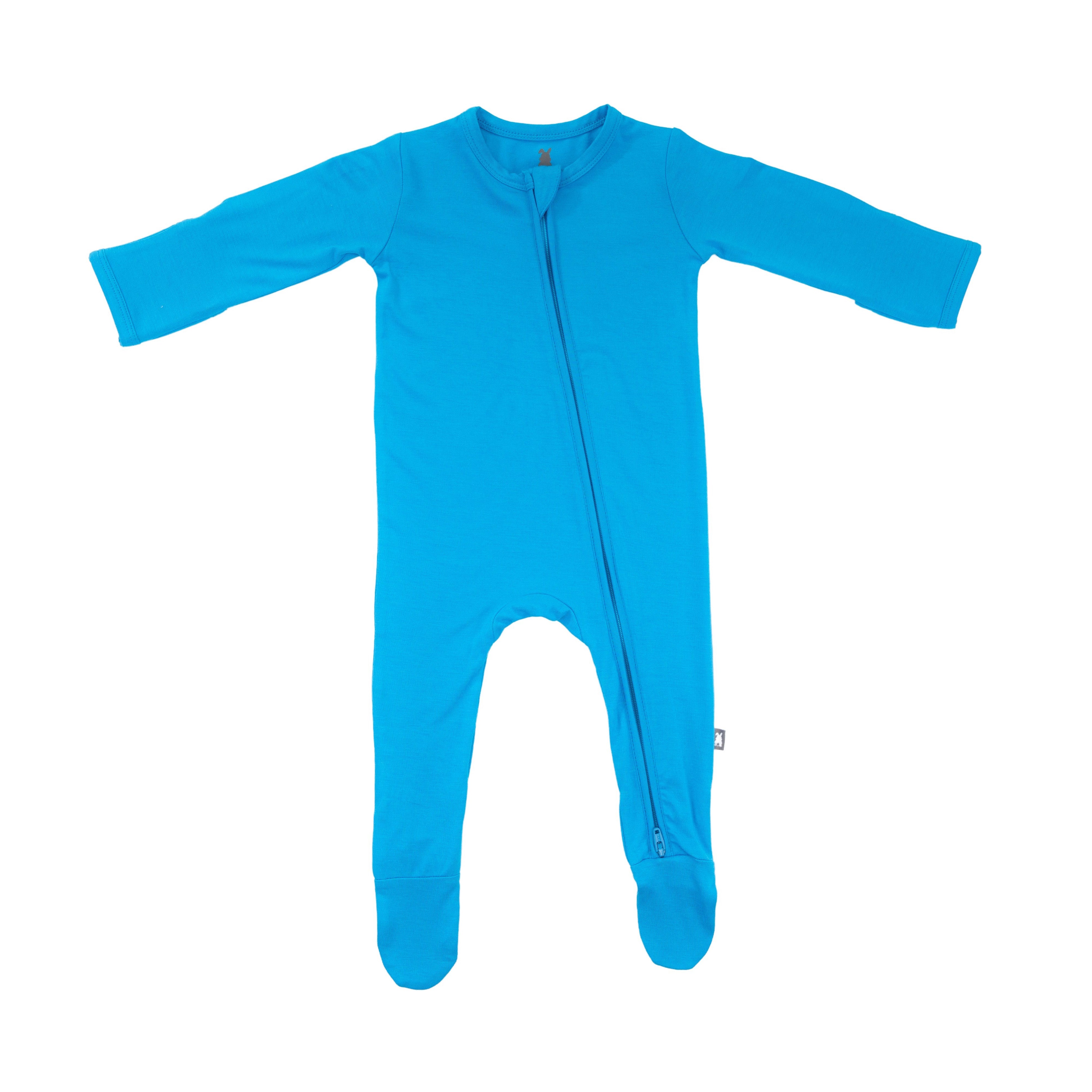 Baby Club Chic Barking Bliss, Blue Zipped Footie