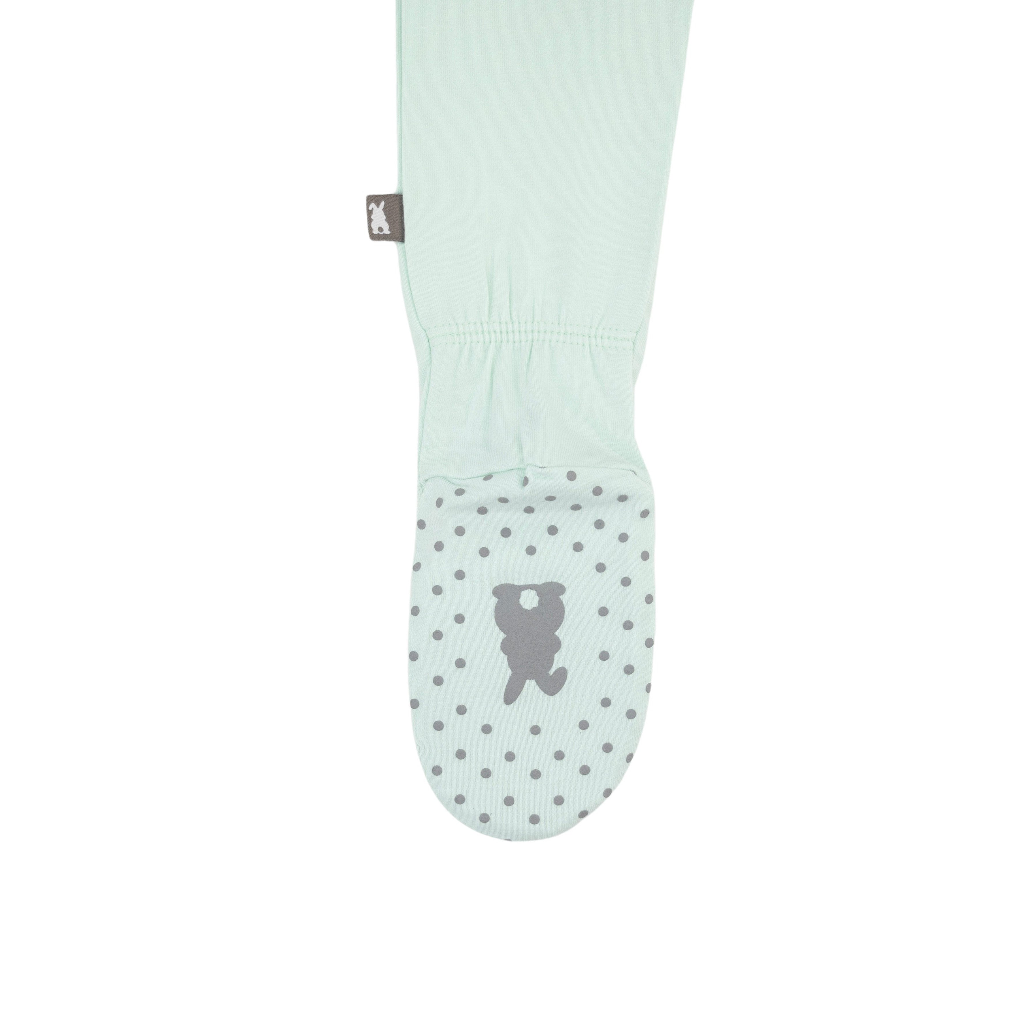 Zip Footie in Mint Green