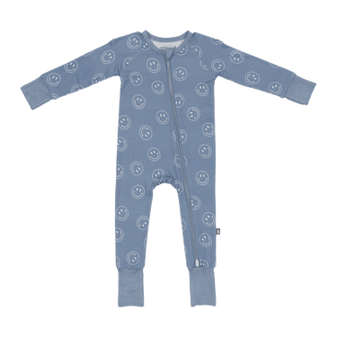 Convertible Footed Romper in Retro Smileys