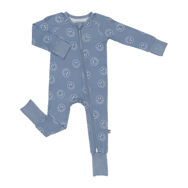Convertible Footed Romper in Retro Smileys