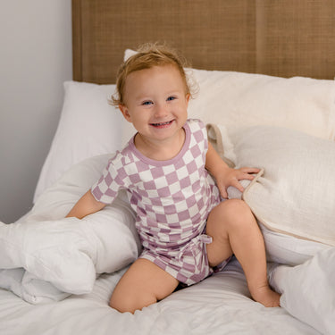 Two-Piece Short Jogger Set in Lavender Cream