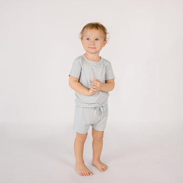 Two-Piece Short Jogger Set in Pearl