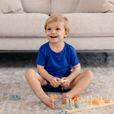 Two-Piece Short Jogger Set in Sapphire