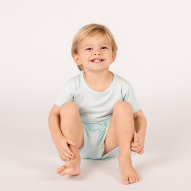 Two-Piece Short Jogger Set in Sea Glass