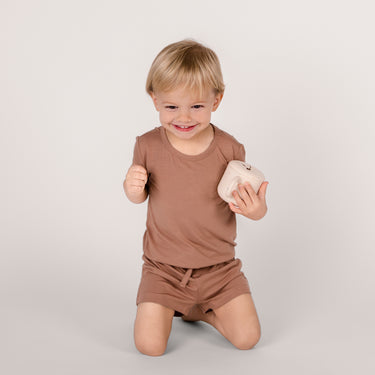 Two-Piece Short Jogger Set in Tiramisu