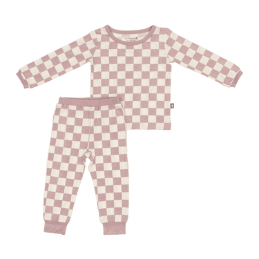Two-Piece Long Pajama Set in Lavender Cream