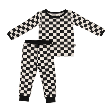 Two-Piece Long Pajama Set in Midnight Milk
