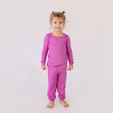 Two-Piece Long Pajama Set in Very Berry