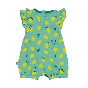 Ruffle Shorty Romper in Lemon Drops