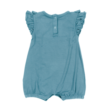 Ruffle Shorty Romper in Ocean Breeze