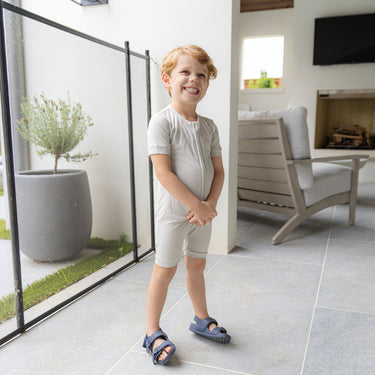 Short Zip Romper in Pearl