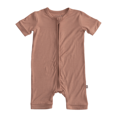 Short Zip Romper in Tiramisu
