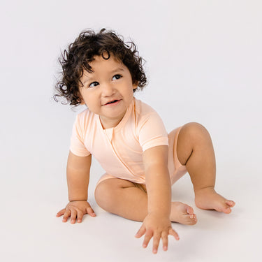 Short Zip Romper in Vanilla