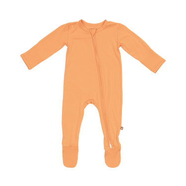 Zip Footie in Apricot