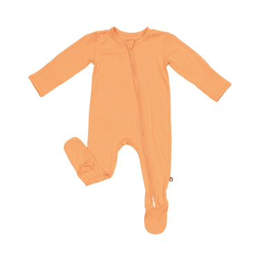 Zip Footie in Apricot