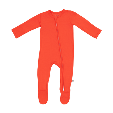 Zip Footie in Cherry