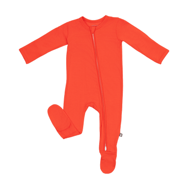 Zip Footie in Cherry