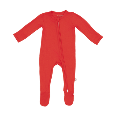 Zip Footie in Poppy