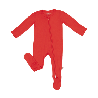Zip Footie in Poppy