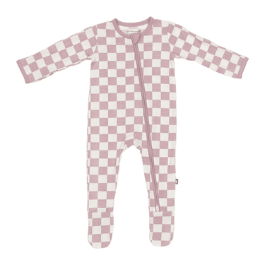 Zip Footie in Lavender Cream