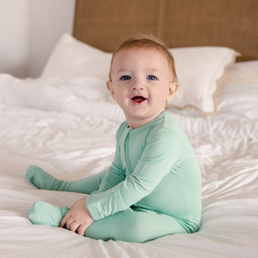 Zip Footie in Lily Pad